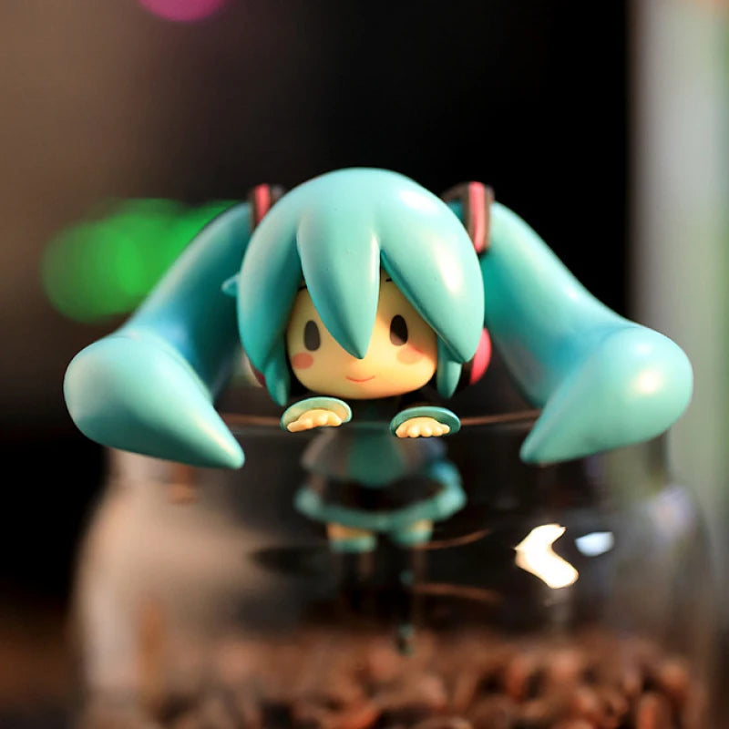 8CM Anime Hatsune Miku Ponytail Cup pressing surface kawaii Q version figure PVC model toys doll Collection Ornament gifts 8CM Anime Hatsune Miku Ponytail Cup pressing surface kawaii Q version figure PVC model toys doll Collection Ornament gifts